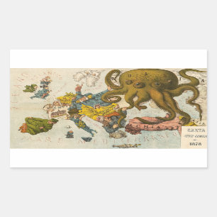 Vintage Funny Map Rechteckiger Aufkleber