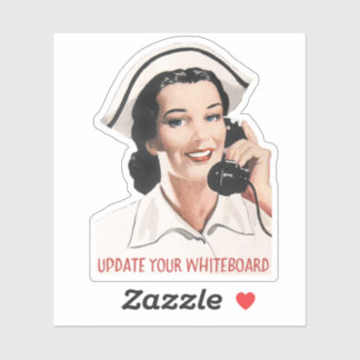 Vintage Funny Nurse Custom Cut Vinyl Sticker