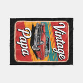 Vintage Funny Papa Fleecedecke (Vorderseite (Horizontal))