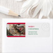 Vintage Funny Pet Photo Christmas Return Address (Insitu)
