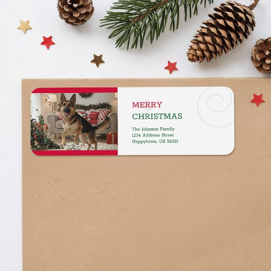 Vintage Funny Pet Photo Christmas Return Address