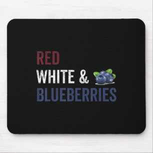 Vintage Funny Red, White und Blueberries Patriot Mousepad