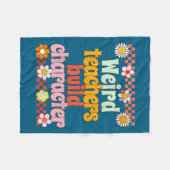 Vintage Funny Retro Motivational Teacher Retro  Fleecedecke (Vorderseite (Horizontal))