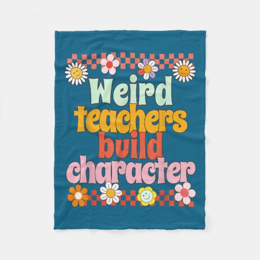 Vintage Funny Retro Motivational Teacher Retro  Fleecedecke (Vorderseite)