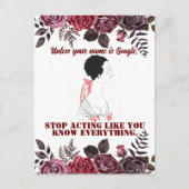 Vintage Funny Sarcastic Line Art Woman Postkarte (Vorderseite)