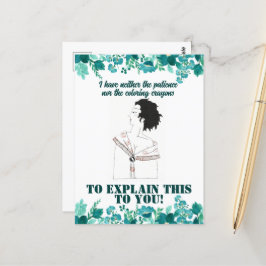 Vintage Funny Sarcastic Line Kunst, Dichtung und M Postkarte