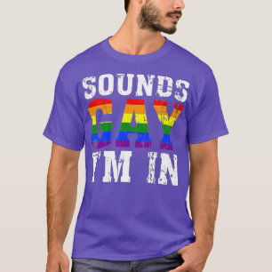 Vintage Funny Sounds Gay I In mit Regenbogenflagge T-Shirt