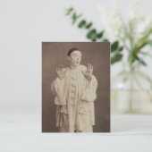 Vintage Funny Weird Mime Clownfotografie Postkarte (Stehend Vorderseite)