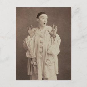 Vintage Funny Weird Mime Clownfotografie Postkarte