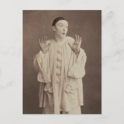 Vintage Funny Weird Mime Clownfotografie Postkarte (Vorderseite)