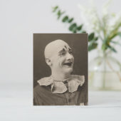 Vintage Funny Weird Mime Clownfotografie Postkarte (Stehend Vorderseite)