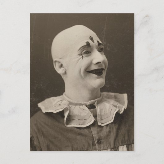 Vintage Funny Weird Mime Clownfotografie Postkarte (Vorderseite)