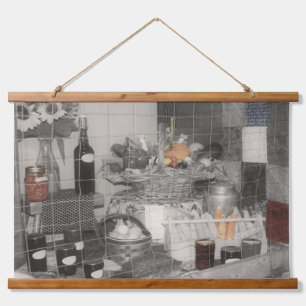 Vintage für die Produktion von Teilfarben auf der Wandteppich Mit Holzrahmen