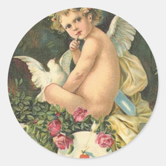 Vintage für meinen Valentinstag Runder Aufkleber (Vorderseite)