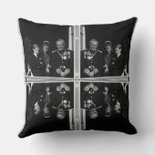 Vintage Fürstenfamilie Monaco im Palast Balkon M Kissen (Rückseite)