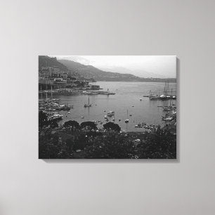 Vintage Fürstentum Monaco Der Hafen Leinwanddruck