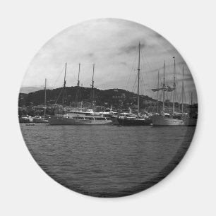 Vintage Fürstentum Monaco Der Hafen Magnet