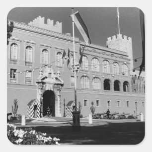 Vintage Fürstentum Monaco Fürstenpalast 1970 Quadratischer Aufkleber