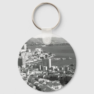 Vintage Fürstentum Monaco Monte Carlo Hafen Jigsaw Schlüsselanhänger