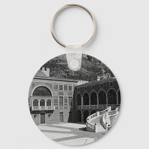 Vintage Fürstentum Monaco Palasthof Schlüsselanhänger