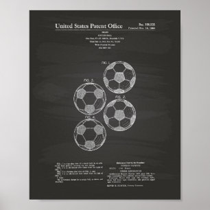 Vintage Fußball 1964 Patentkunst - Tafel Poster