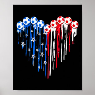 Vintage Fußball 4. Juli Männer USA Amerikanische F Poster