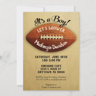 Vintage-Fußball-Baby-Shower-Einladung Junge Sport Einladung