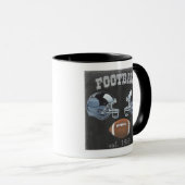 Vintage Fußball-Chalkboard-Design Tasse (VorderseiteRechts)