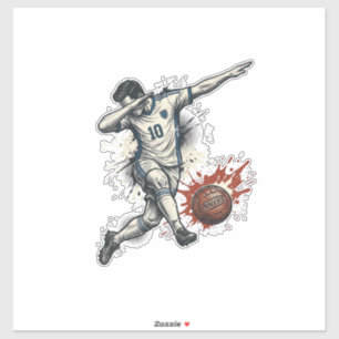 Vintage-Fußball-Dab-Spieler Grafik-Shirt-Design_1 Aufkleber