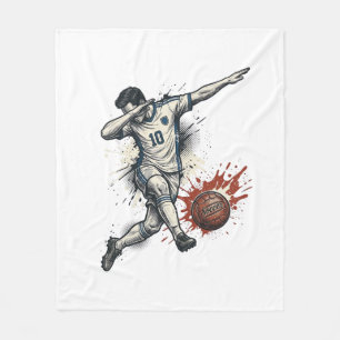 Vintage-Fußball-Dab-Spieler Grafik-Shirt-Design_1 Fleecedecke