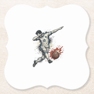 Vintage-Fußball-Dab-Spieler Grafik-Shirt-Design_1 Untersetzer