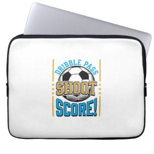 Vintage Fußball Dribbel Pass Schuss Tor T-Shirt De Laptopschutzhülle