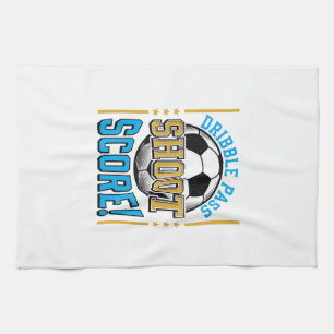 Vintage-Fußball-Dribbling-Pass-Schuss-Tor-Shirt-De Geschirrtuch