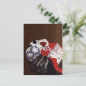 Vintage Fußball-Fußball-Malerei Postkarte (Stehend Vorderseite)