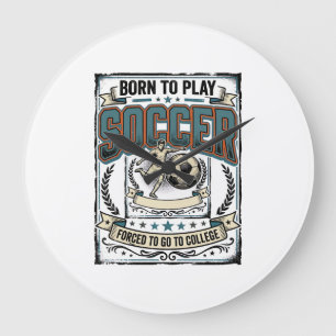 Vintage-Fußball Geboren um College-Shirt-Design zu Große Wanduhr