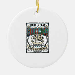 Vintage-Fußball Geboren um College-Shirt-Design zu Keramik Ornament