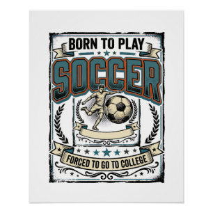 Vintage-Fußball Geboren um College-Shirt-Design zu Poster