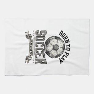 Vintage-Fußball Geboren um zu spielen Schul-Shirt- Geschirrtuch