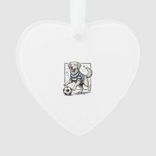 Vintage Fußball Hund Gravur Shirt Design_1 Ornament
