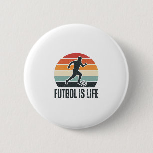 Vintage Fußball Ist Leben Fußballspieler-Shirt-Des Button