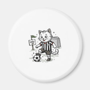 Vintage-Fußball-Katze Gravur-Shirt-Design_1 Magnet