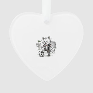 Vintage-Fußball-Katze Gravur-Shirt-Design_1 Ornament
