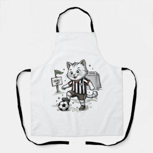 Vintage-Fußball-Katze Gravur-Shirt-Design_1 Schürze