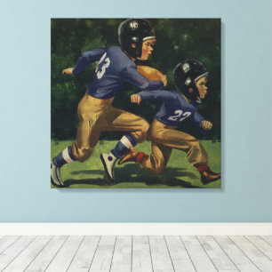 Vintage Fußball, Kinder, Jungen treiben Sport  Leinwanddruck
