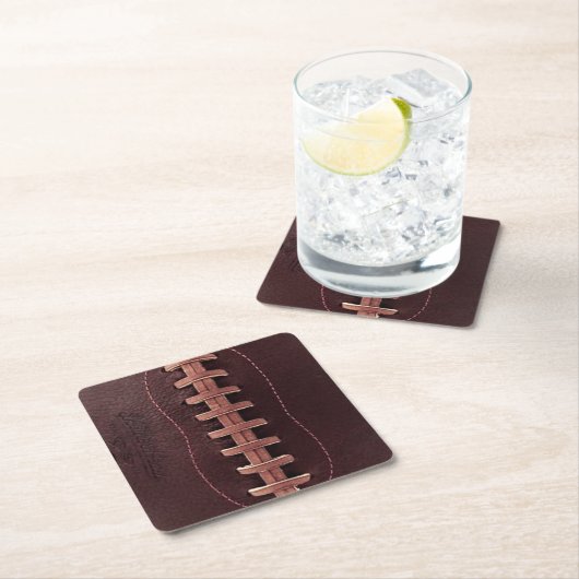 Vintage Fußball-Leder-Schnürsenkel Rechteckiger Pappuntersetzer (Vor Ort)