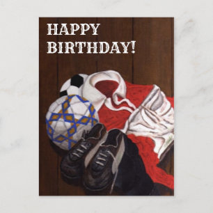Vintage-Fußball-Malerei-Birthday-Karte Postkarte