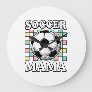 Vintage-Fußball-Mama-Gravur-Shirt-Design_1 Große Wanduhr