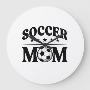 Vintage Fußball-Mama-Shirt Vektordesign_1 Große Wanduhr
