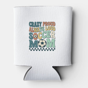 Vintage Fußball-Mama Stolz Lautes Shirt-Design_1 Dosenkühler