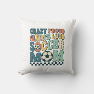 Vintage Fußball-Mama Stolz Lautes Shirt-Design_1 Kissen